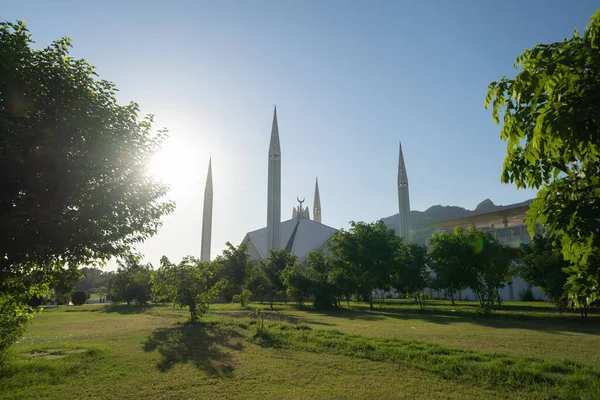 Mesquita Faisal Maior Mesquita Islamabad Paquistão Arquitetura Branca Muçulmana Islâmica — Fotografia de Stock