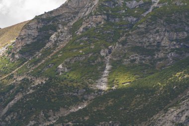 Karakoram yüksek dağ tepeleri. Doğa manzarası geçmişi, Skardu-Gilgit, Pakistan. Tatilde seyahat.