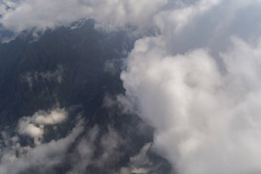 Karakoram yüksek dağ tepeleri. Doğa manzarası geçmişi, Skardu-Gilgit, Pakistan. Tatilde seyahat.