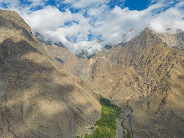 Vista Aérea Las Altas Colinas Karakoram Fondo Paisaje Natural Skardu — Foto de Stock