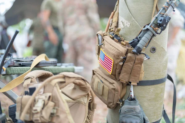 Fegyvertáskák Golyók Hadsereg Tengerészgyalogság Katonai Háború Részt Vesz Készül Hogy — Stock Fotó