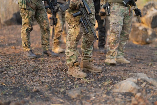 Squadra Army Marine Corps Soldato Guerra Militare Con Arma Fuoco — Foto Stock