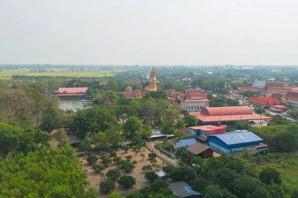 Luftaufnahme Des Goldenen Riesenbuddha Wat Muang Bezirk Sing Buri Der — Stockfoto