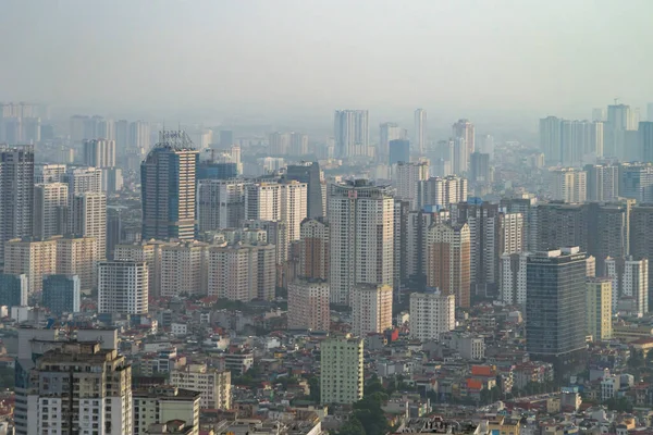 stock image Aerial view of Hanoi Downtown Skyline, Vietnam. Financial district and business centers in smart urban city in Asia. Skyscraper and high-rise buildings.