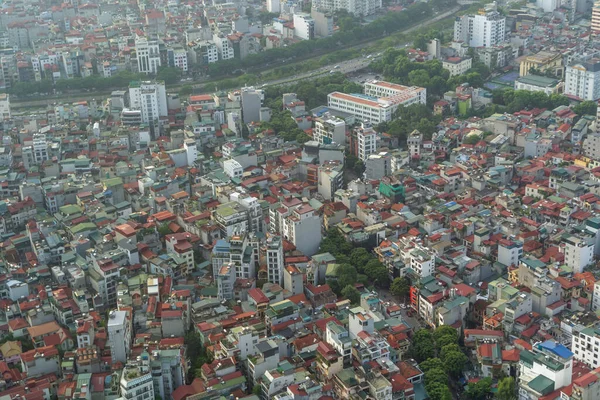 Flygfoto Över Hanoi Downtown Skyline Vietnam Finansdistrikt Och Kontorshotell Smarta — Stockfoto