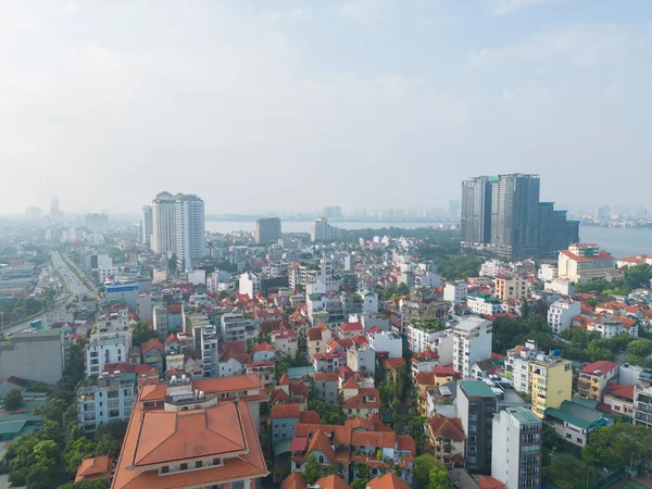 Vista Aérea Hanoi Downtown Skyline Vietnam Distrito Financiero Centros Negocios — Foto de Stock