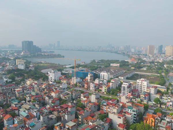 Vista Aérea Hanoi Downtown Skyline Vietnam Distrito Financiero Centros Negocios —  Fotos de Stock