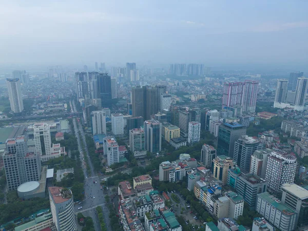 Vista Aérea Hanoi Downtown Skyline Vietnam Distrito Financiero Centros Negocios — Foto de Stock