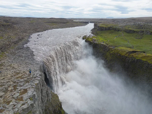 Dettifossův Vodopád Letní Sezóně Islandu Slavné Přírodní Krajina Pozadí — Stock fotografie