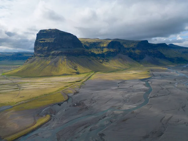 Luftaufnahme Der Berge Island Inseln Der Sommersaison Europa Hügel Naturlandschaft — Stockfoto