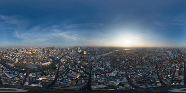 360 Panorama 180 Degrees Angle Seamless Panorama Aerial View Buildings — Stock Photo, Image