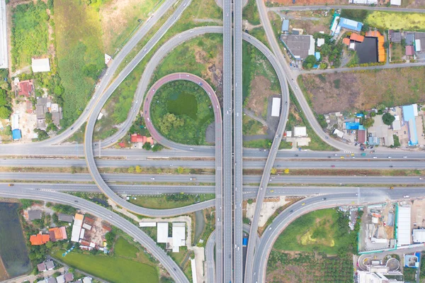 Luftaufnahme Von Autos Die Auf Der Autobahn Oder Autobahn Fahren — Stockfoto
