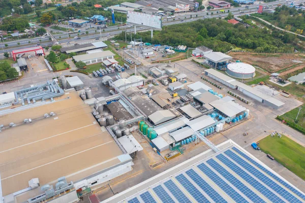 Bovenaanzicht Vanuit Lucht Van Betonindustrie Fabriek Stedelijke Stad Bedrijfsdistributie Thailand — Stockfoto