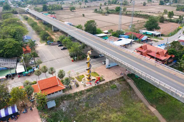 Serpants Kígyók Wat Roi Phra Putthabat Phu Manorom Mukdahan City — Stock Fotó