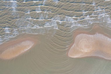 Açık mavi turkuaz deniz suyu, Tayland 'da yaz mevsiminde Phuket Adası' ndaki Andaman denizi. Okyanus desenli duvar kağıdı arka planında su.