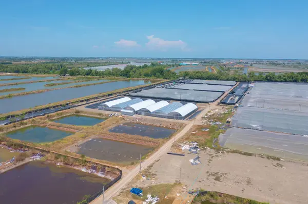 Aerial Top View Metropolitan Provincial Waterworks Industry Factory Urban City — Stock Photo, Image