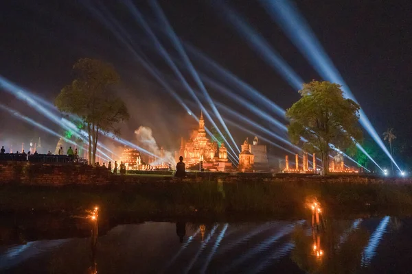 Sukhothai Historical Park Festival Buddha Pagoda Stupa Templo Sukhothai Tailandia — Foto de Stock