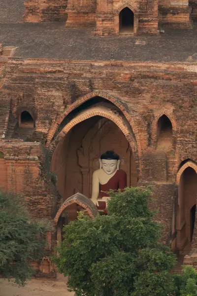 Vzdušný Pohled Barmské Chrámy Bagan City Balónu Světového Dědictví Unesco — Stock fotografie