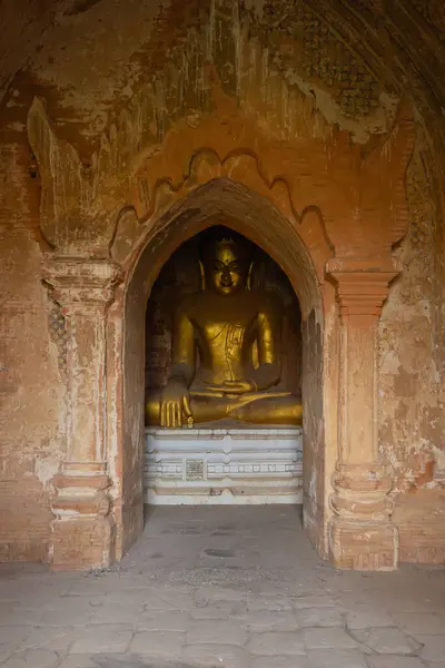 Templi Birmani Bagan City Palloncino Patrimonio Mondiale Unesco Con Alberi — Foto Stock