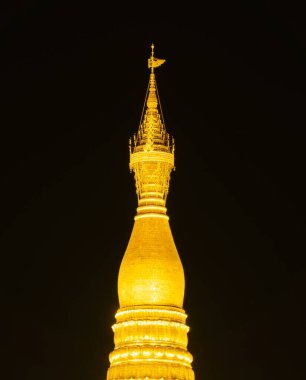 Shwedagon Pagoda, Bagan şehrinin Burma tapınakları, unesco dünya mirası, Yangon, Myanmar veya Burma. Turizm beldesi.