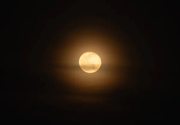 Luna Llena Lunar Por Noche Naturaleza Abstracta Paisaje Fondo Oscuro — Foto de Stock