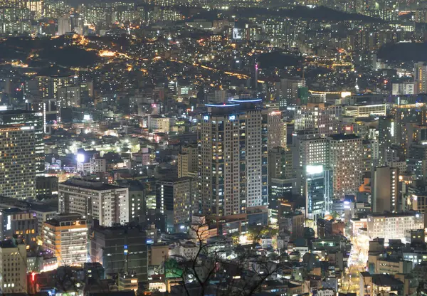Αεροφωτογραφία Του Seoul Downtown Skyline Νότια Κορέα Οικονομική Περιοχή Και Εικόνα Αρχείου