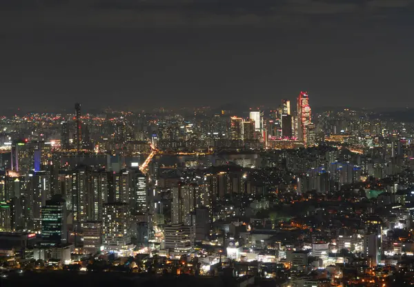Vista Aérea Seul Downtown Skyline Coreia Sul Distrito Financeiro Centros Fotos De Bancos De Imagens