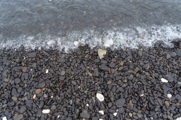 Pedra Cascalho Granito Pedras Piso Padrão Textura Superficial Lago Mar — Fotografia de Stock