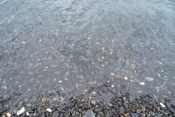 Granit Çakıl Taşı Kayaları Deniz Gölü Yüzeyinin Döşeme Dokusu Tasarım — Stok fotoğraf