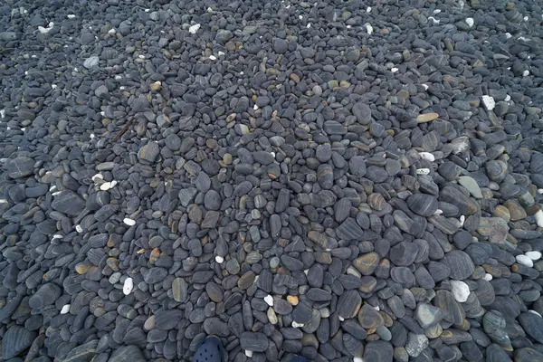 Batu Kerikil Granit Berlantai Pola Tekstur Permukaan Danau Laut Pendekatan — Stok Foto