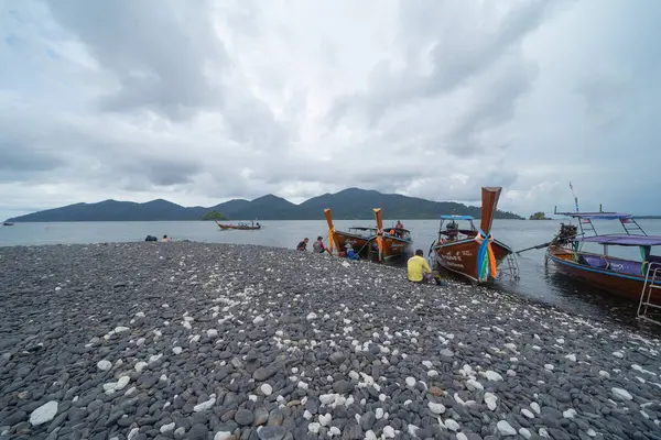 Graniet Grind Stenen Rotsen Vloeren Patroon Oppervlakte Textuur Zee Meer — Stockfoto