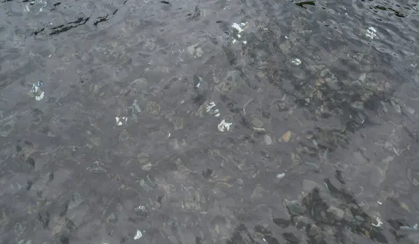 Žulové Štěrkové Kameny Skály Podlahy Vzor Povrch Textury Mořském Jezeře — Stock fotografie