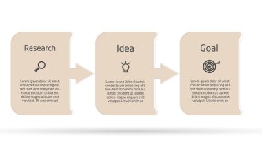 Infographic Seçenek Şablon Tasarımı. simgeler ve 3 farklı yazılım veya herhangi bir resim işleme programına adımlar. Düzen çalışma akışı diyagramı seçenekleri iş adımları banner web tasarımı