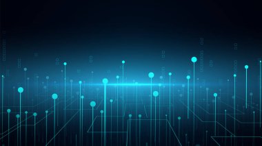 yüksek teknolojili dijital veri bağlantı sistemi ve bilgisayar elektronik tasarımı olan teknoloji arkaplanı