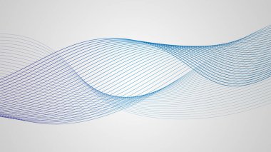 Açık gri arkaplanda mavi çizgileri olan soyut tasarım.