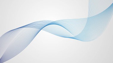 Açık gri arkaplanda mavi çizgileri olan soyut tasarım.