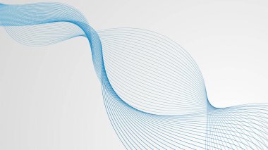 Açık gri arkaplanda mavi çizgileri olan soyut tasarım.