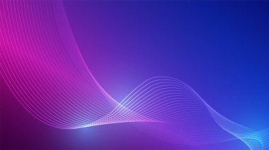 Canlı soyut arkaplan, mor ve pembe renkte dalgalı dalga çizgilerine sahip, dijital ve modern tasarım projeleri için ideal, dinamik bir arkaplan..