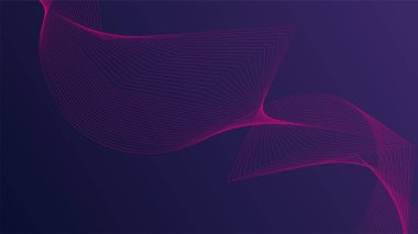 Canlı pembe geometrik çizgiler içeren soyut dijital sanat koyu arkaplanda dinamik dalga desenleri oluşturur.