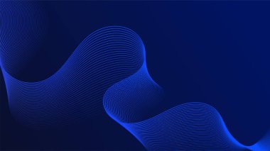 Mavi kıvrımlı çizgiler sıvı dalga şekilleri oluşturur. Dereceli gölgeler derinlik ve hareket hissi yaratır. Karanlık bir arka plan canlı detayları vurgular. Desen soyut ve görsel olarak çarpıcı..