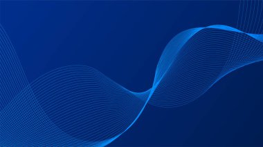 kıvrımlı çizgiler sıvı dalga şekilleri oluşturur. Gradyan gölgeler derinlik ve hareket hissi yaratır.