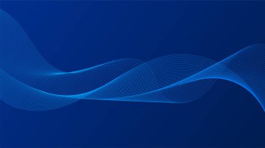 kıvrımlı çizgiler sıvı dalga şekilleri oluşturur. Gradyan gölgeler derinlik ve hareket hissi yaratır.