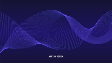 kıvrımlı çizgiler sıvı dalga şekilleri oluşturur. Gradyan gölgeler derinlik ve hareket hissi yaratır.