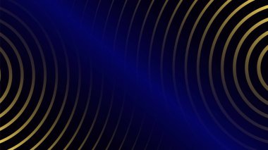 Katmanlı geometrik desenler mavi ve sarı tonlarında dinamik soyut bir arkaplan oluşturur.