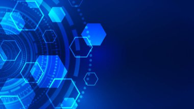 Fütürist ve modern tasarım, yüksek teknolojili soyut bir arka planda teknoloji, yenilik ve dijital bağlantıyı temsil ediyor..