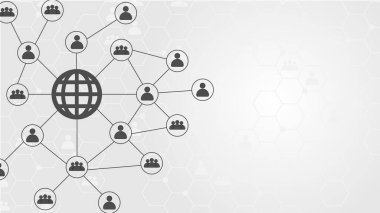 İnternette birbirine bağlı geometrik elementlerden oluşan bir bağlantı ağı.