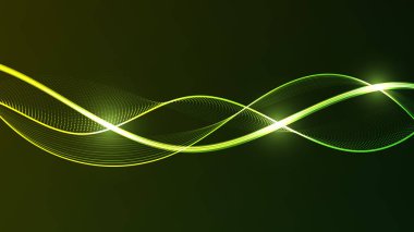 Canlı neon ışıkları olan dinamik dijital dalga. Bu fütüristik grafik pürüzsüz veri akışını ve teknolojik hareketi gösteriyor.