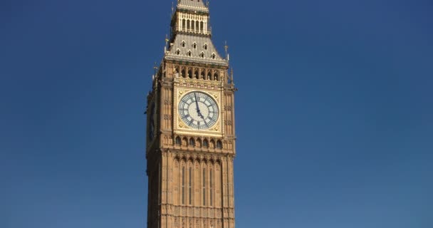 Big Ben Parlamentsgebäude Blauem Himmel Sommer London England — Stockvideo