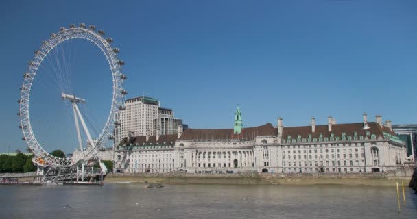 London Eye London Anglia Zjednoczone Królestwo Czerwca 2022 County Hall — Wideo stockowe