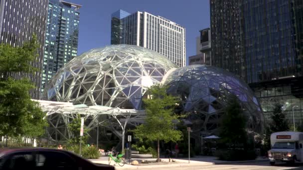Time Lapse Amazon Traffic Sixth Avenue Seattle Washington Usa Серпня — стокове відео